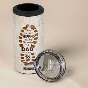 Stepdad and Stepdaughter 4 in 1 Can Cooler Tumbler Thank You For Stepping In Girl Dad Retro Vintage TB02 Print Your Wear