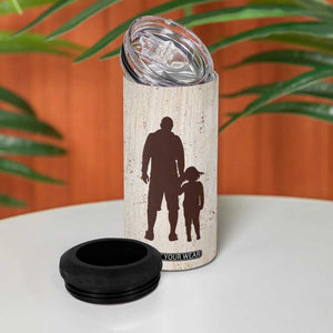 Stepdad and Stepdaughter 4 in 1 Can Cooler Tumbler Thank You For Stepping In Girl Dad Retro Vintage TB02 Print Your Wear