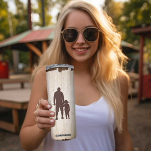 Stepdad and Stepdaughter Skinny Tumbler Thank You For Stepping In Girl Dad Retro Vintage TB02 Print Your Wear