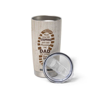 Stepdad and Stepdaughter Tumbler Cup Thank You For Stepping In Girl Dad Retro Vintage TB02 Print Your Wear