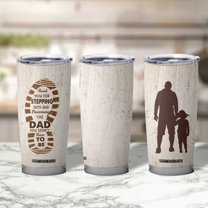 Stepdad and Stepdaughter Tumbler Cup Thank You For Stepping In Girl Dad Retro Vintage TB02 Print Your Wear