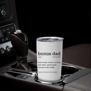 Custom Kids Name Stepdad Tumbler Cup Bonus Dad Of Three Holding Hands TB02 Print Your Wear