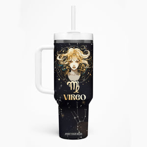 Virgo Zodiac Tumbler With Handle Celestial Constellation Astrology Horoscope Galaxy TB02 Printyourwear