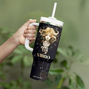 Virgo Zodiac Tumbler With Handle Celestial Constellation Astrology Horoscope Galaxy TB02 Printyourwear