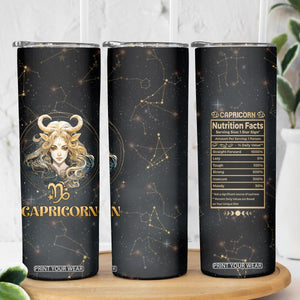 Capricorn Zodiac Skinny Tumbler Celestial Constellation Astrology Horoscope Galaxy TB02 Printyourwear