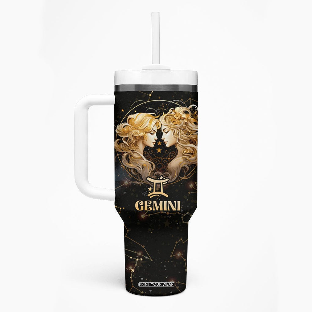 Gemini Zodiac Tumbler With Handle Celestial Constellation Astrology Horoscope Galaxy TB02 Printyourwear