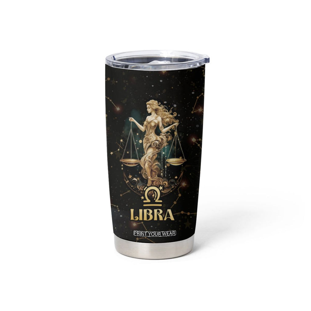 Libra Zodiac Tumbler Cup Celestial Constellation Astrology Horoscope Galaxy TB02 Printyourwear