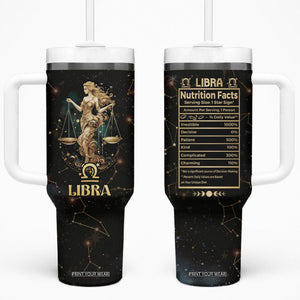 Libra Zodiac Tumbler With Handle Celestial Constellation Astrology Horoscope Galaxy TB02 One Size: 40 oz Black Printyourwear