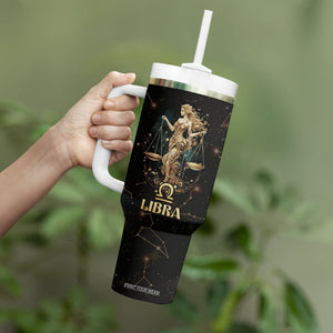 Libra Zodiac Tumbler With Handle Celestial Constellation Astrology Horoscope Galaxy TB02 Printyourwear