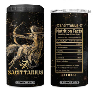 Sagittarius Zodiac 4 in 1 Can Cooler Tumbler Celestial Constellation Astrology Horoscope Galaxy TB02 One Size: 16 oz Black Print Your Wear