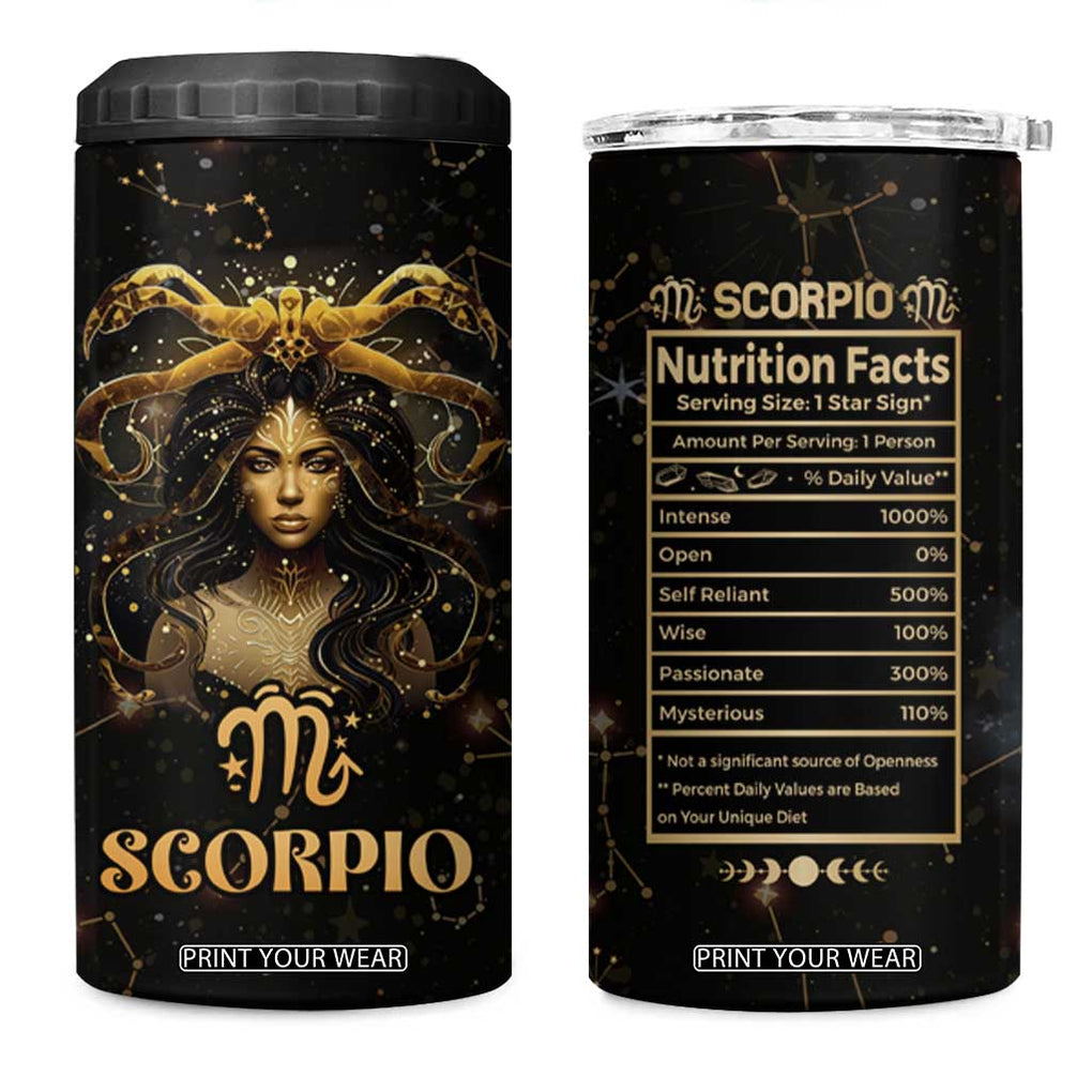 Scorpio Zodiac 4 in 1 Can Cooler Tumbler Celestial Constellation Astrology Horoscope Galaxy TB02 One Size: 16 oz Black Print Your Wear