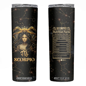 Scorpio Zodiac Skinny Tumbler Celestial Constellation Astrology Horoscope Galaxy TB02 Black Printyourwear