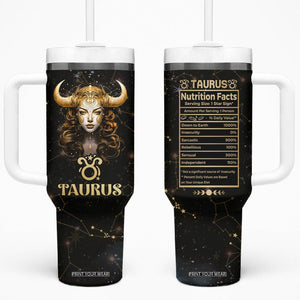 Taurus Zodiac Tumbler With Handle Celestial Constellation Astrology Horoscope Galaxy TB02 One Size: 40 oz Black Printyourwear