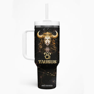 Taurus Zodiac Tumbler With Handle Celestial Constellation Astrology Horoscope Galaxy TB02 Printyourwear