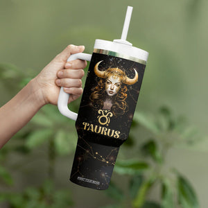 Taurus Zodiac Tumbler With Handle Celestial Constellation Astrology Horoscope Galaxy TB02 Printyourwear