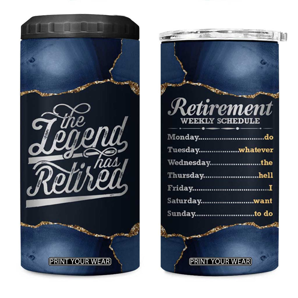 The Legend Has Retired 4 in 1 Can Cooler Tumbler Do Whatever The Hell You Want To Do Retirement Gifts TB09 One Size: 16 oz Navy Print Your Wear