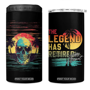 The Legend Has Retired 4 in 1 Can Cooler Tumbler Happy Retirement Gift Retro Skull Beach TB09 One Size: 16 oz Black Print Your Wear