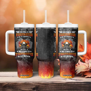 Retired Firefighter Tumbler With Handle Being A Retired Firefighter Is An Honor Retirement Gift TB09 Print Your Wear