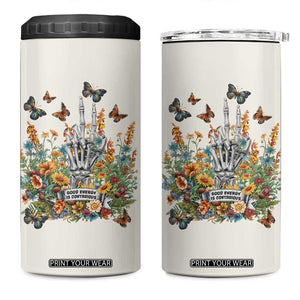 Good Energy Is Contagious 4 in 1 Can Cooler Tumbler TB09 One Size: 16 oz Beige Print Your Wear