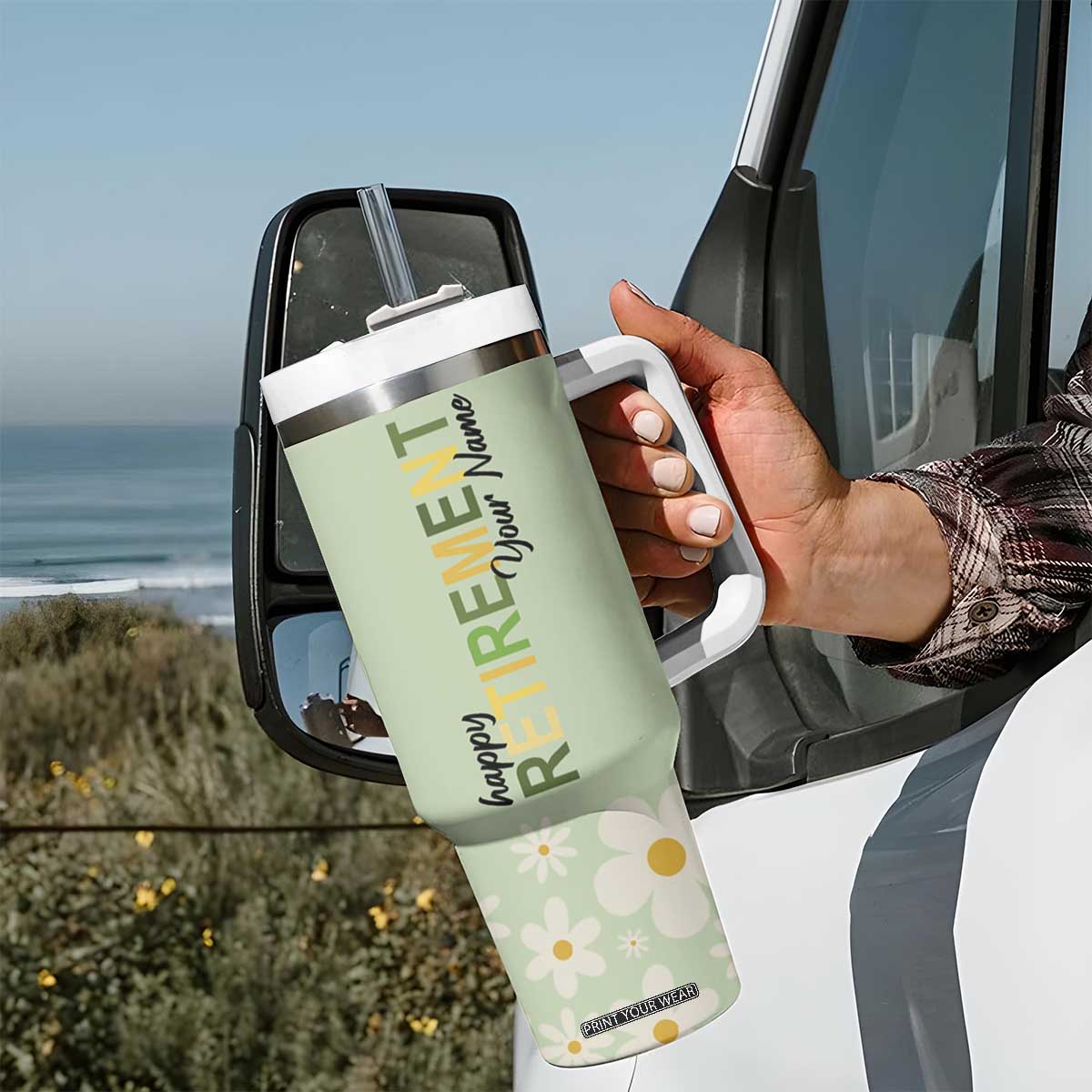 Personalized Retirement Gifts Tumbler With Handle Custom Name Retired 2025 Every Sip Tastes Like It's Not My Problem Anymore TB09 Print Your Wear