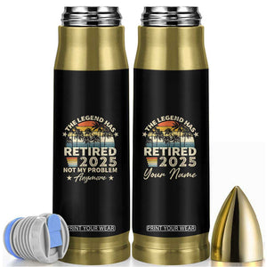 Personalized Retirement Gifts Bullet Tumbler Custom Name Vintage The Legend Has Retired Est 2025 TB09 Black Print Your Wear