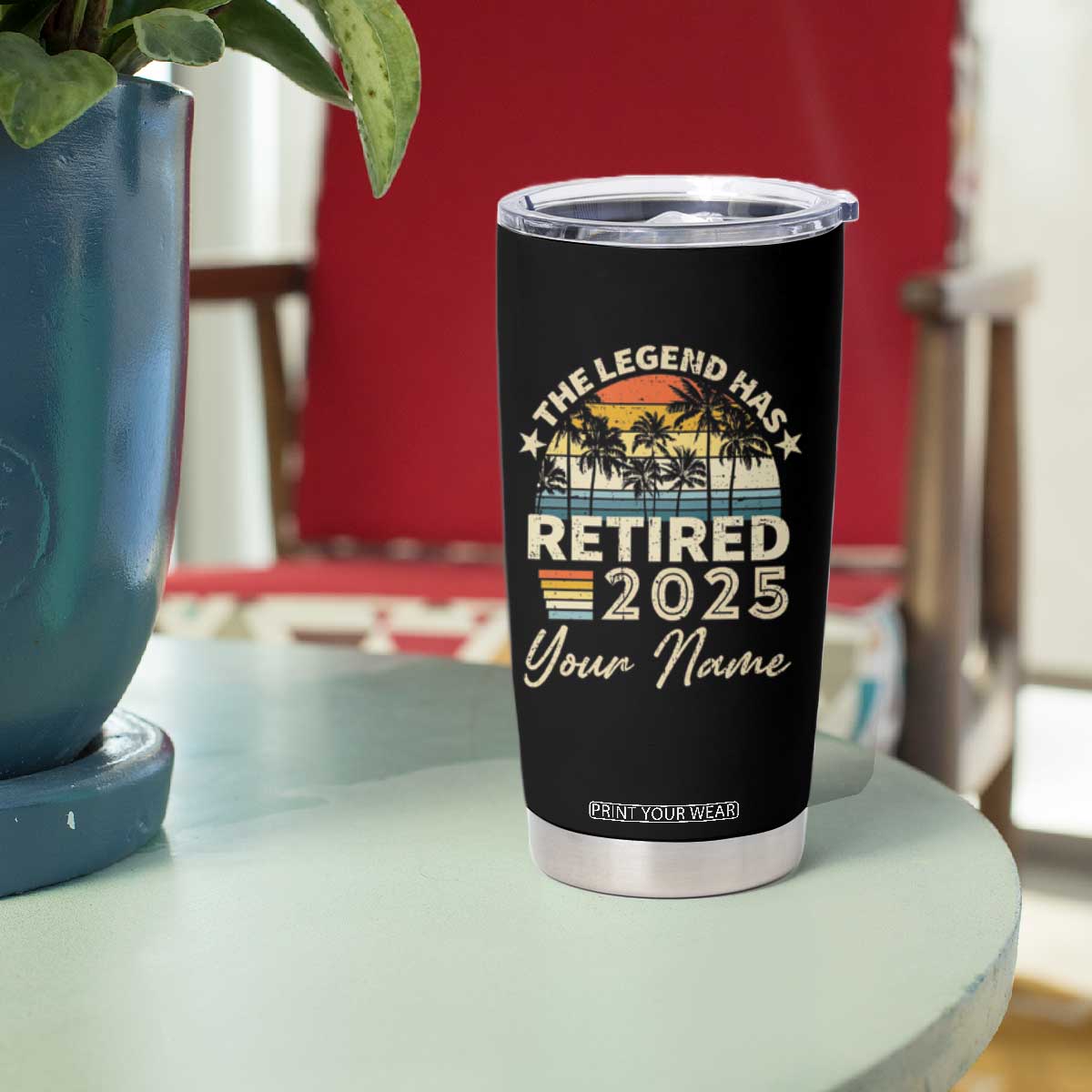 Personalized Retirement Gifts Tumbler Cup Custom Name Vintage The Legend Has Retired Est 2025 TB09 Print Your Wear