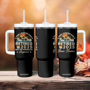 Personalized Retirement Gifts Tumbler With Handle Custom Name Vintage The Legend Has Retired Est 2025 TB09 Print Your Wear