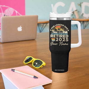 Personalized Retirement Gifts Tumbler With Handle Custom Name Vintage The Legend Has Retired Est 2025 TB09 Print Your Wear