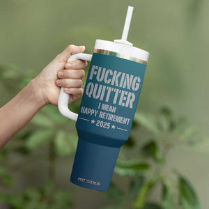 Personalized Retirement Gifts Tumbler With Handle Custom Name Fucking Quitter Mean Happy Retirement 2025