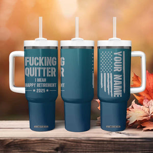 Personalized Retirement Gifts Tumbler With Handle Custom Name Fucking Quitter Mean Happy Retirement 2025