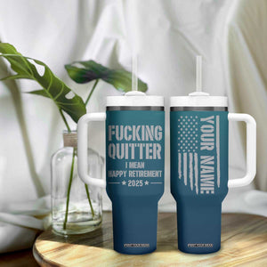 Personalized Retirement Gifts Tumbler With Handle Custom Name Fucking Quitter Mean Happy Retirement 2025