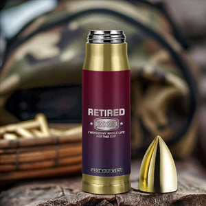 Personalized Retirement Gifts For Men Bullet Tumbler Custom Name Retired 2025 Not My Problem Anymore TB09 Print Your Wear