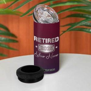 Personalized Retirement Gifts For Men 4 in 1 Can Cooler Tumbler Custom Name Retired 2025 Not My Problem Anymore TB09 Print Your Wear