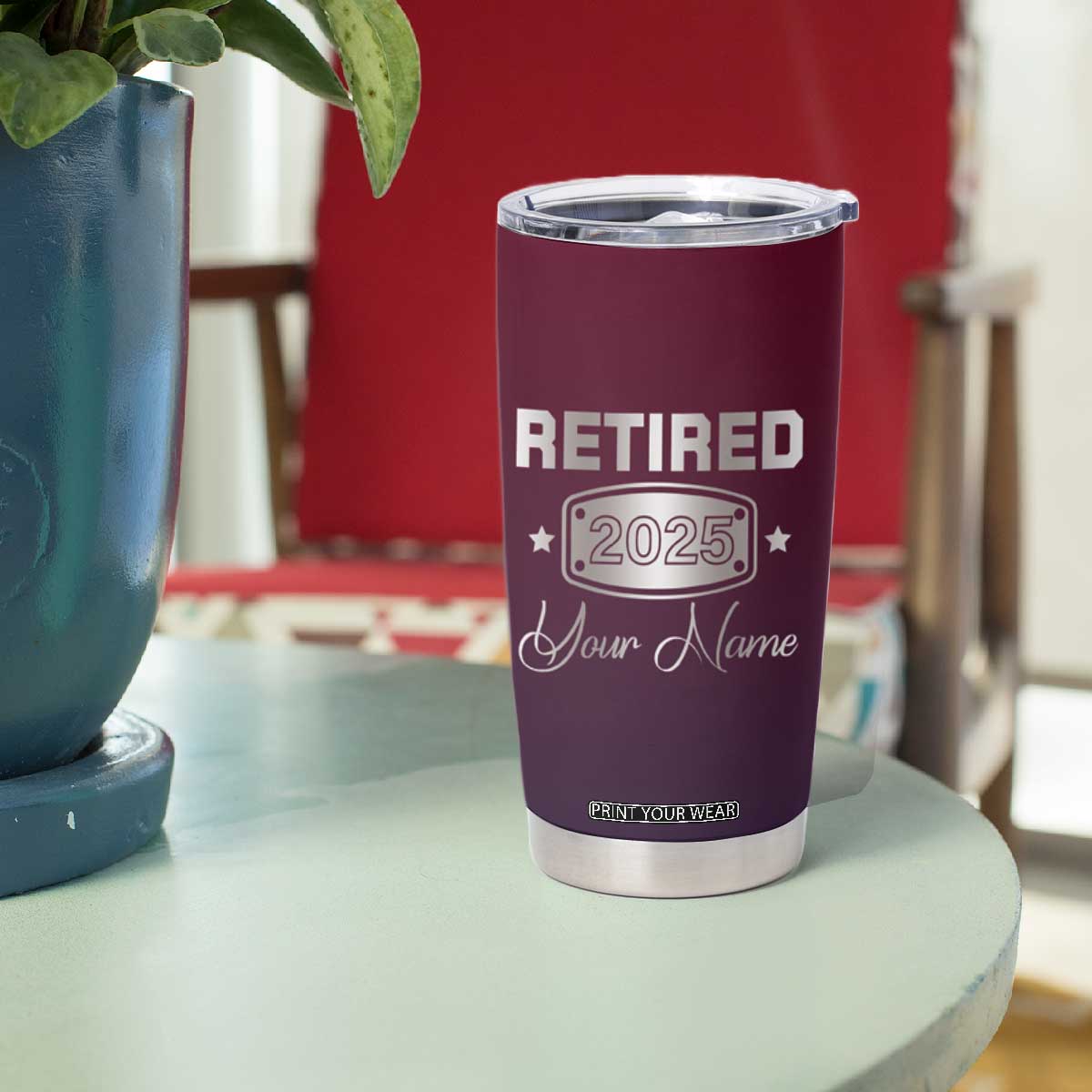 Personalized Retirement Gifts For Men Tumbler Cup Custom Name Retired 2025 Not My Problem Anymore TB09 Print Your Wear