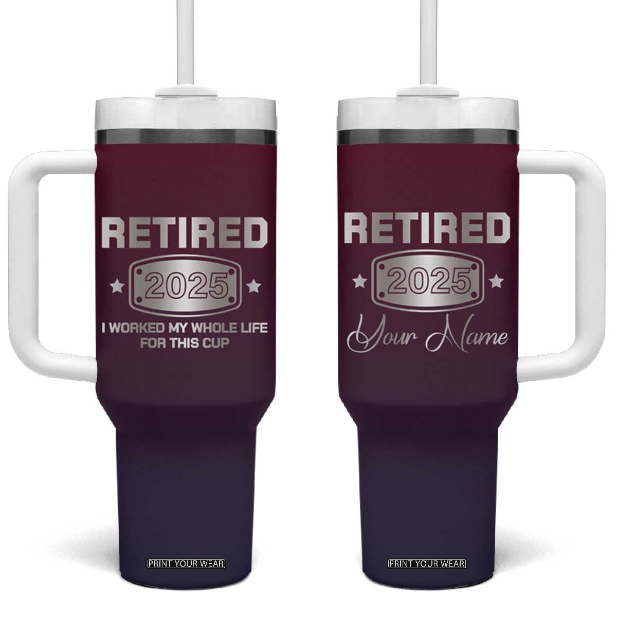 Personalized Retirement Gifts For Men Tumbler With Handle Custom Name Retired 2025 Not My Problem Anymore