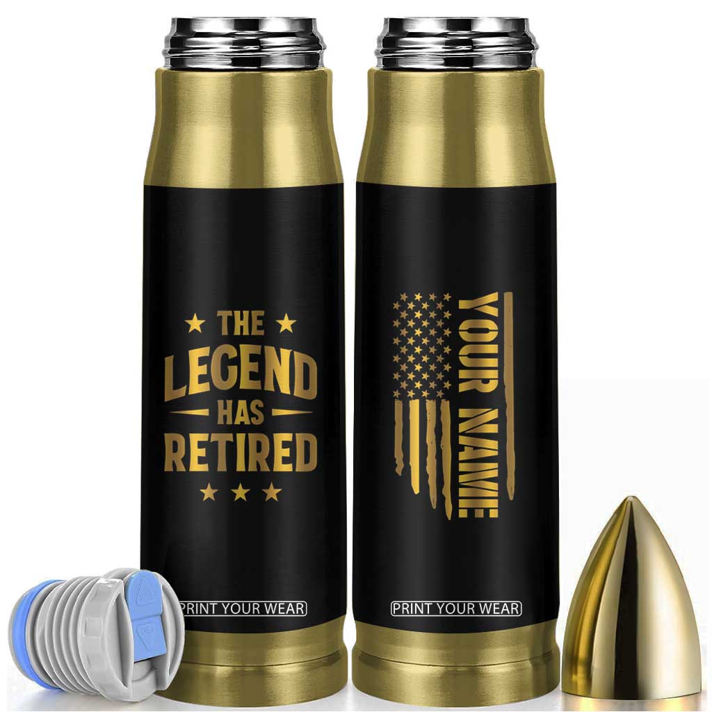 Personalized Retirement Gifts Bullet Tumbler Custom Name The Legend Has Retired TB09 Black Print Your Wear