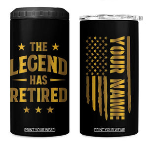 Personalized Retirement Gifts 4 in 1 Can Cooler Tumbler Custom Name The Legend Has Retired TB09 One Size: 16 oz Black Print Your Wear