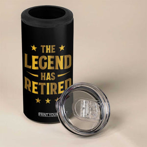 Personalized Retirement Gifts 4 in 1 Can Cooler Tumbler Custom Name The Legend Has Retired TB09 Print Your Wear