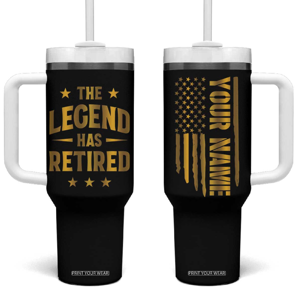 Personalized Retirement Gifts Tumbler With Handle Custom Name The Legend Has Retired