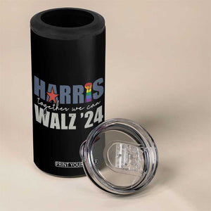 Harris Walz 2024 4 in 1 Can Cooler Tumbler Together We Can LGBT Rights Kamala Support TB09 Print Your Wear