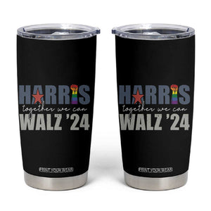 Harris Walz 2024 Tumbler Cup Together We Can LGBT Rights Kamala Support TB09 Black Print Your Wear