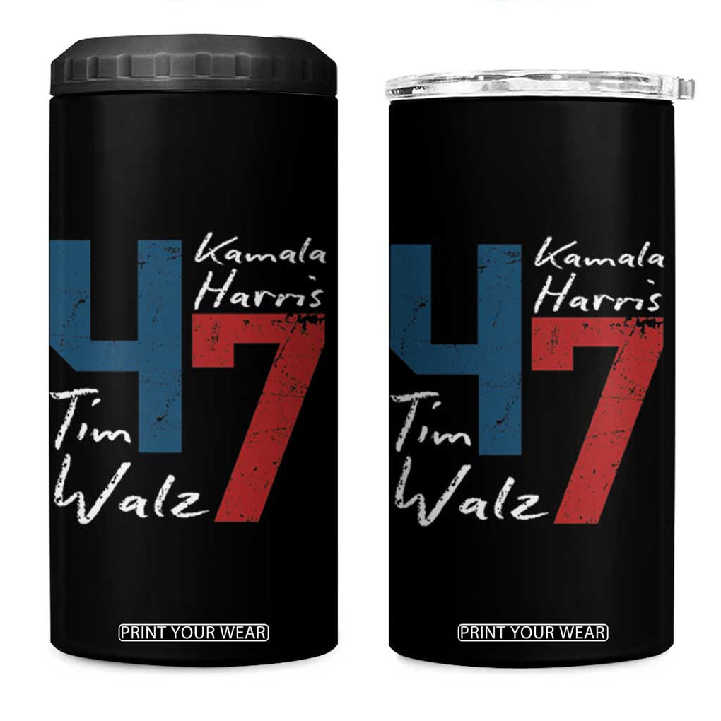 Harris Walz 2024 4 in 1 Can Cooler Tumbler Kamala Support US President 47 TB09 One Size: 16 oz Black Print Your Wear