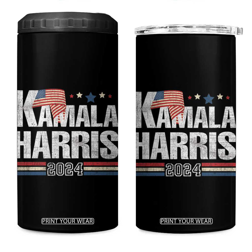 Harris 2024 4 in 1 Can Cooler Tumbler Kamala Support US President 47 TB09 One Size: 16 oz Black Print Your Wear