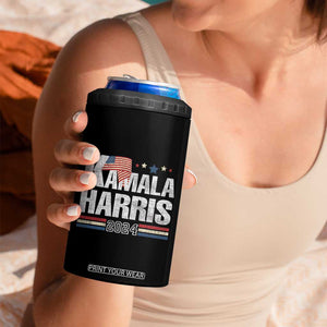 Harris 2024 4 in 1 Can Cooler Tumbler Kamala Support US President 47 TB09 Print Your Wear