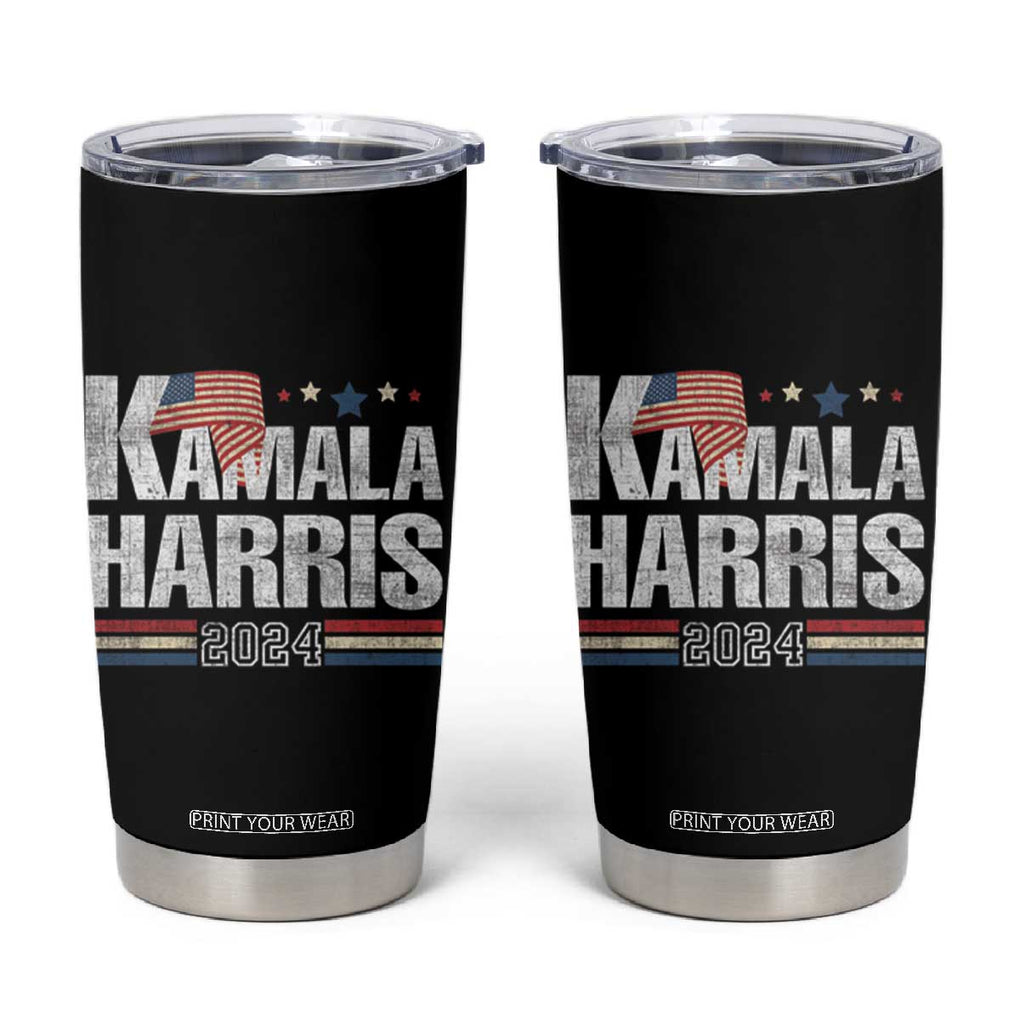 Harris 2024 Tumbler Cup Kamala Support US President 47 TB09 Black Print Your Wear