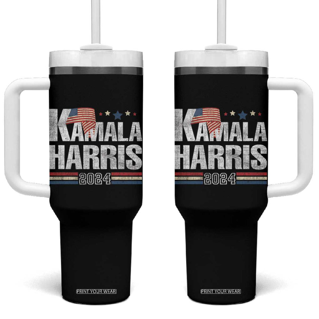 Harris 2024 Tumbler With Handle Kamala Support US President 47 TB09 One Size: 40 oz Black Print Your Wear