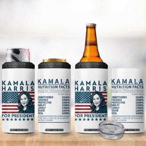 Kamala 2024 4 in 1 Can Cooler Tumbler Harris For President American Flag TB09 Print Your Wear