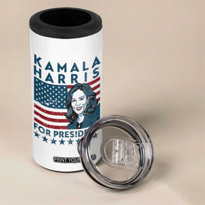 Kamala 2024 4 in 1 Can Cooler Tumbler Harris For President American Flag TB09 Print Your Wear