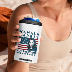 Kamala 2024 4 in 1 Can Cooler Tumbler Harris For President American Flag TB09 Print Your Wear