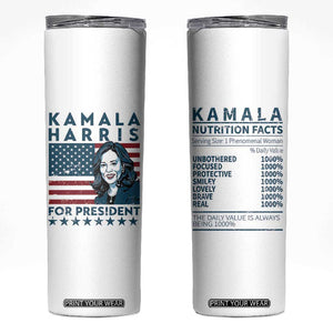 Kamala 2024 Skinny Tumbler Harris For President American Flag TB09 White Print Your Wear